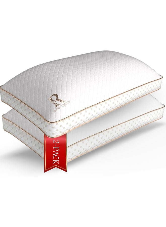 Royal Therapy 2-Pack Queen Memory Foam Pillow, Adjustable Shredded Odor-Free Pillow for Neck & Shoulder Pain Relief, Support for Back, Stomach, Side Sleepers, AirFlowPRO - Image 1